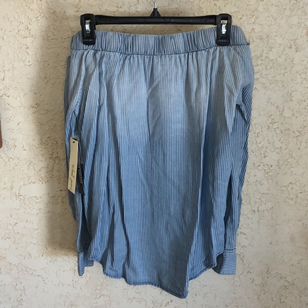 NWT Tribal. Jeans Off the Shoulder Tie Front Top - Picture 4 of 15